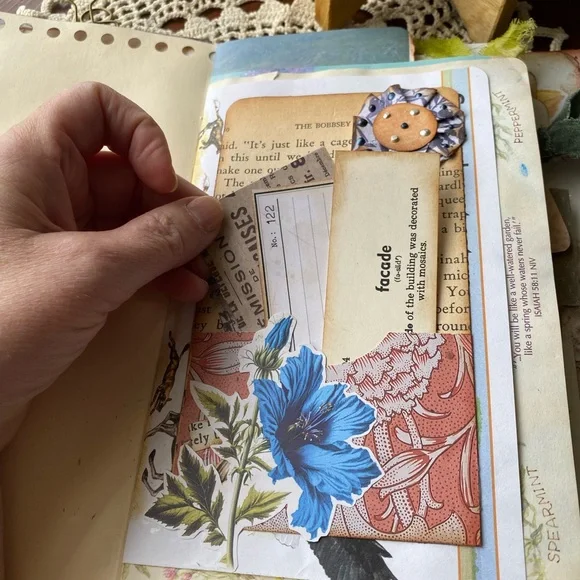 Vibrant Bird-Themed Travel Journal Mixed Media Art Junk Journal - Picture 7 of 17